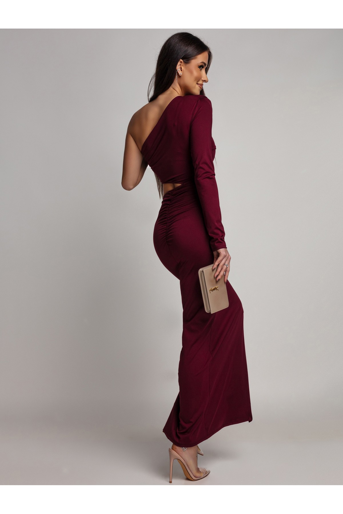 Bordové šaty BORDEAUX — zozadu